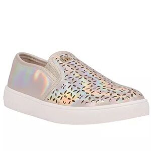Michael Kors Girls Jem Olivia Iridescent Perforated Slip-On Sneakers